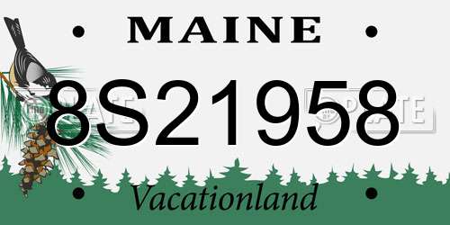 8S21958 Maine License Plate