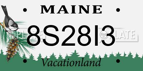 8S28I3 Maine License Plate