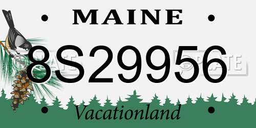 8S29956 Maine License Plate