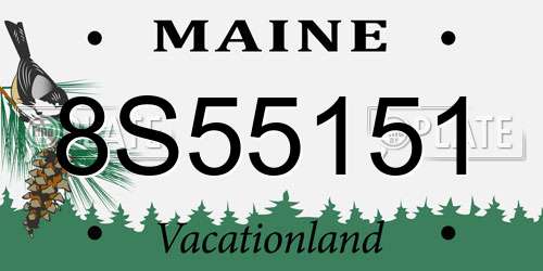 8S55151 Maine License Plate