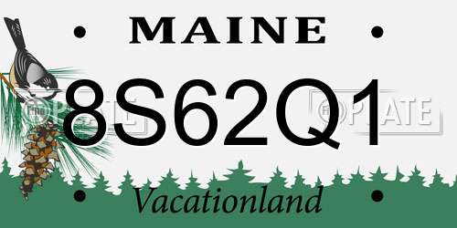 8S62Q1 Maine License Plate