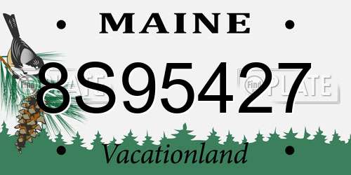 8S95427 Maine License Plate