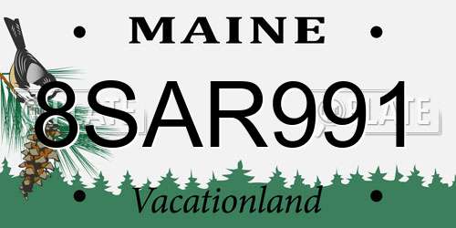 8SAR991 Maine License Plate