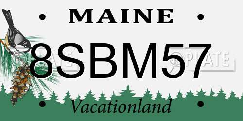 8SBM57 Maine License Plate