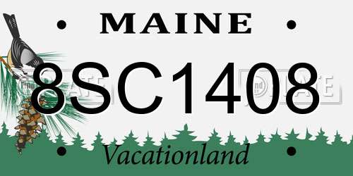 8SC1408 Maine License Plate