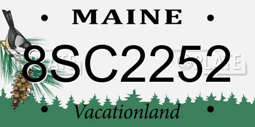 8SC2252 Maine License Plate