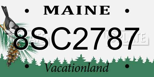 8SC2787 Maine License Plate