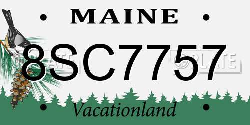 8SC7757 Maine License Plate