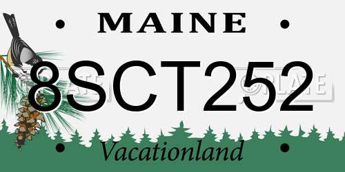 8SCT252 Maine License Plate