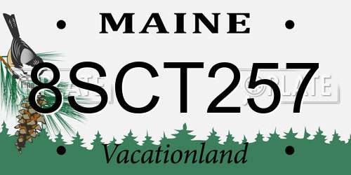 8SCT257 Maine License Plate