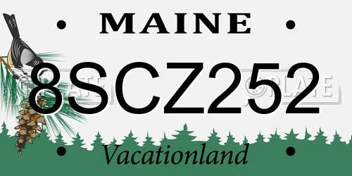 8SCZ252 Maine License Plate