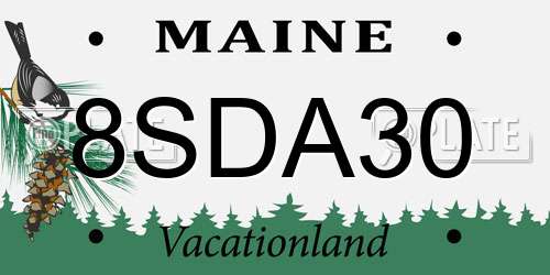 8SDA30 Maine License Plate