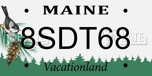 8SDT68 Maine License Plate