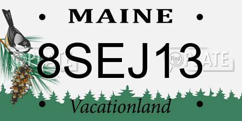 8SEJ13 Maine License Plate