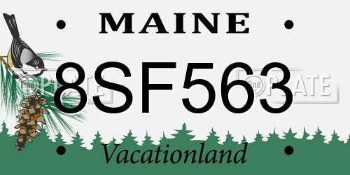 8SF563 Maine License Plate