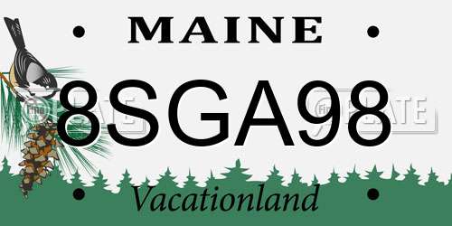 8SGA98 Maine License Plate