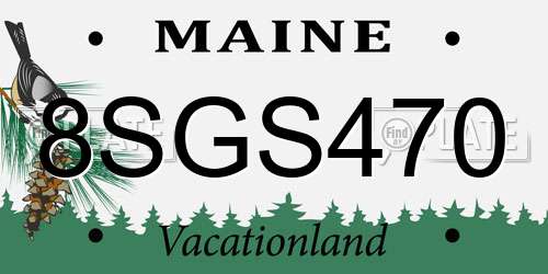 8SGS470 Maine License Plate