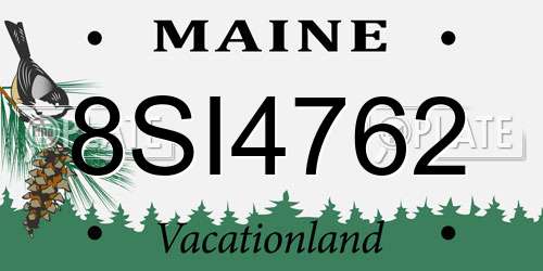 8SI4762 Maine License Plate