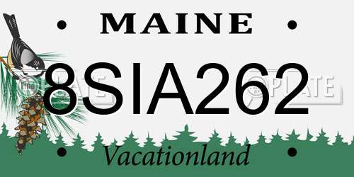 8SIA262 Maine License Plate