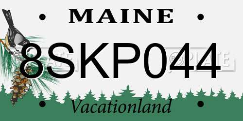 8SKP044 Maine License Plate