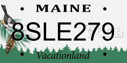8SLE279 Maine License Plate