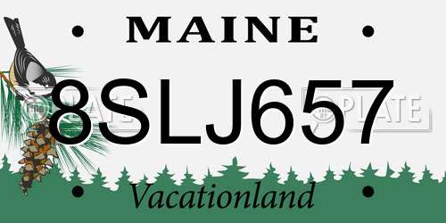8SLJ657 Maine License Plate