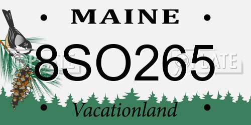 8SO265 Maine License Plate