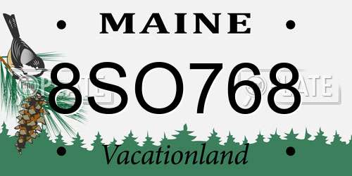 8SO768 Maine License Plate