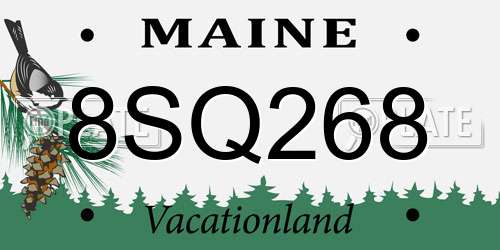 8SQ268 Maine License Plate