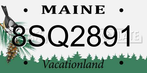 8SQ2891 Maine License Plate