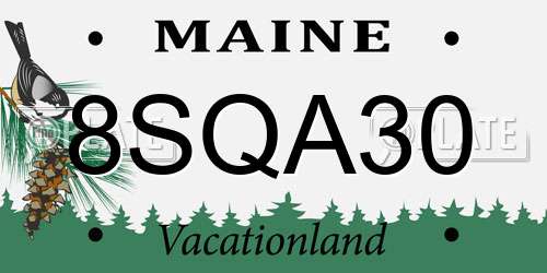 8SQA30 Maine License Plate