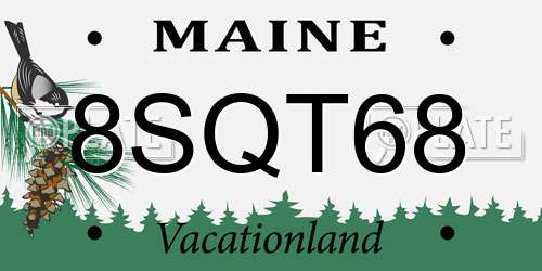 8SQT68 Maine License Plate