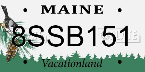 8SSB151 Maine License Plate