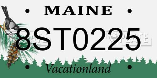 8ST0225 Maine License Plate