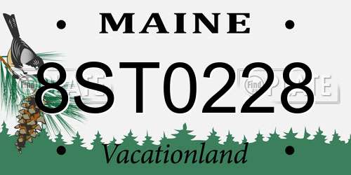 8ST0228 Maine License Plate