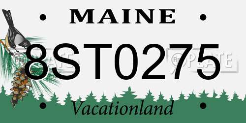 8ST0275 Maine License Plate