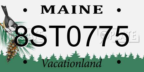 8ST0775 Maine License Plate