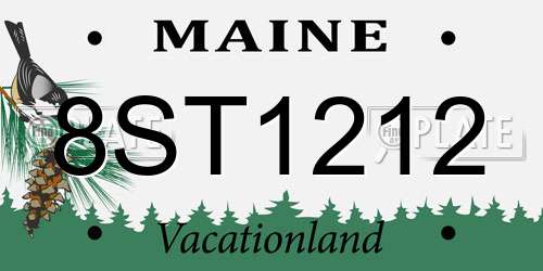 8ST1212 Maine License Plate