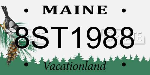 8ST1988 Maine License Plate