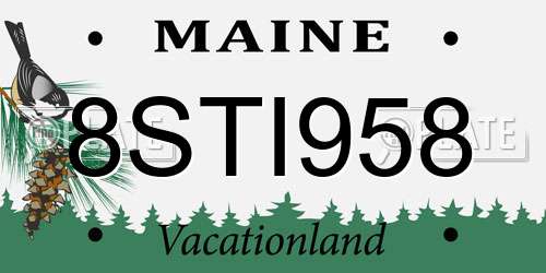 8STI958 Maine License Plate