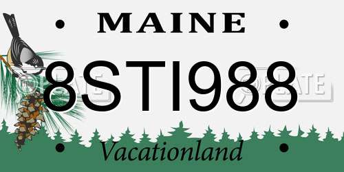 8STI988 Maine License Plate