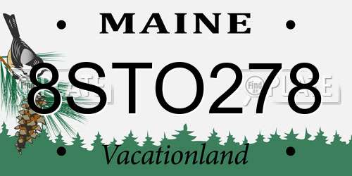 8STO278 Maine License Plate