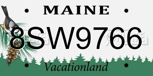 8SW9766 Maine License Plate