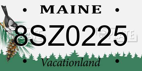 8SZ0225 Maine License Plate