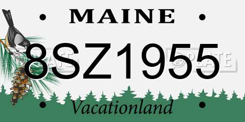 8SZ1955 Maine License Plate