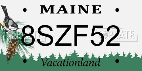 8SZF52 Maine License Plate