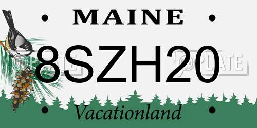 8SZH20 Maine License Plate