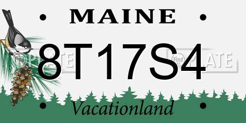 8T17S4 Maine License Plate