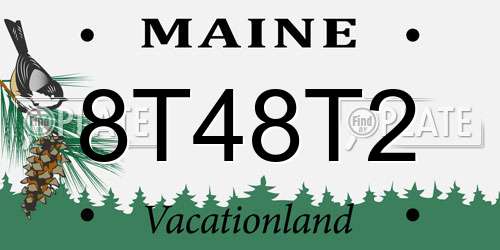8T48T2 Maine License Plate