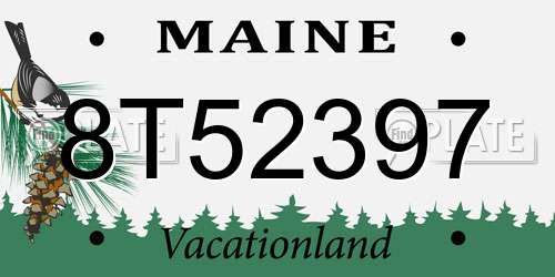 8T52397 Maine License Plate